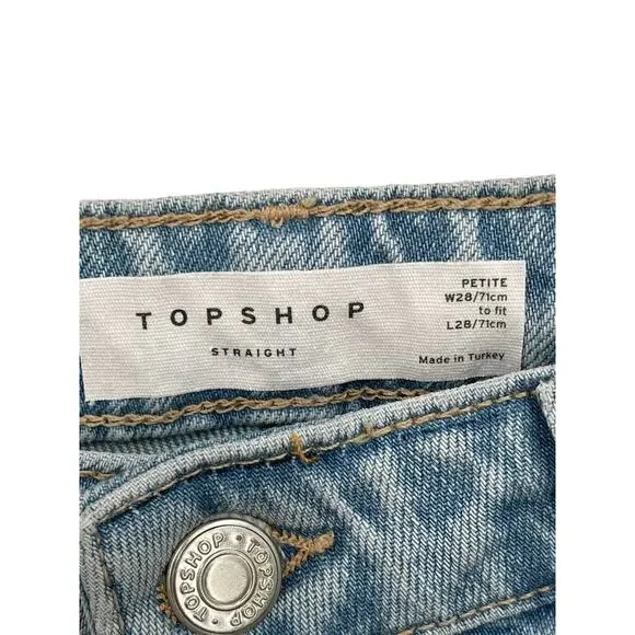 NWT Topshop Straight Jeans Cropped Raw Hem Size 6 - Picture 3 of 6